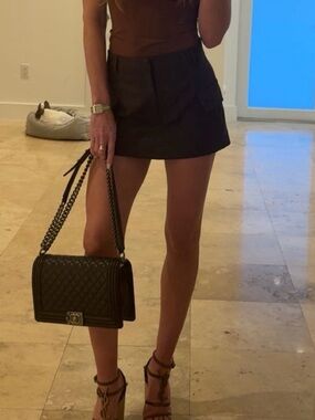 Zara brown cargo mini skirt skort